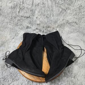 Charles Albert Womens 8 Black Fabric Tall Over The Knee Drawstring Heeled Boots